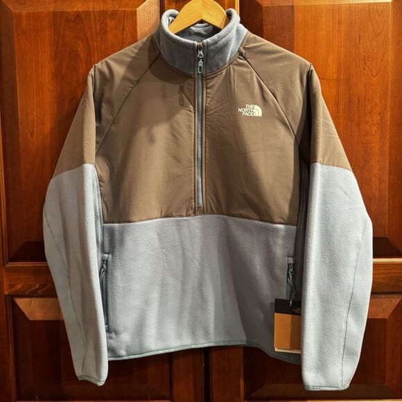 NWT The North Face Women's Glacier Heavyweight 1/2 Zip Fleece Blue Gray Size L - Picture 3 of 16